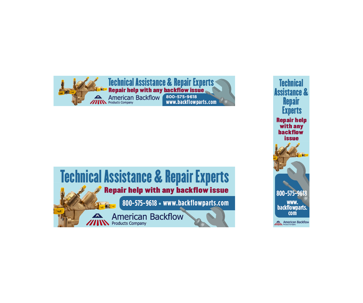 Diseño De Banner Publicitario por MungKorn para American Backflow Products Company | Diseño #17932409
