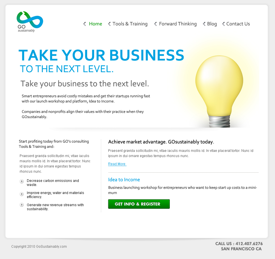 Web Design by BottleWeb for GOsustainably | Design #50099