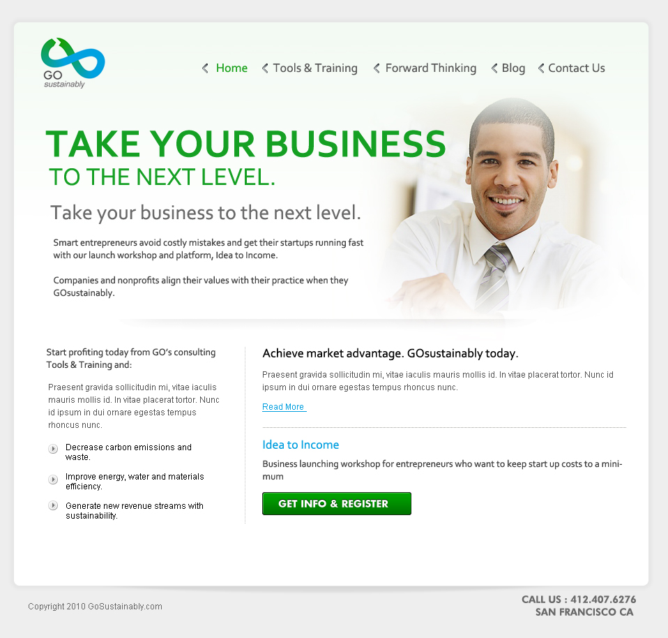 Web Design by BottleWeb for GOsustainably | Design #50100