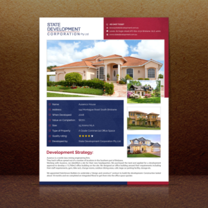 Diseño de Flyer por debdesign para state development corporation pty ltd | Diseño: #17972986