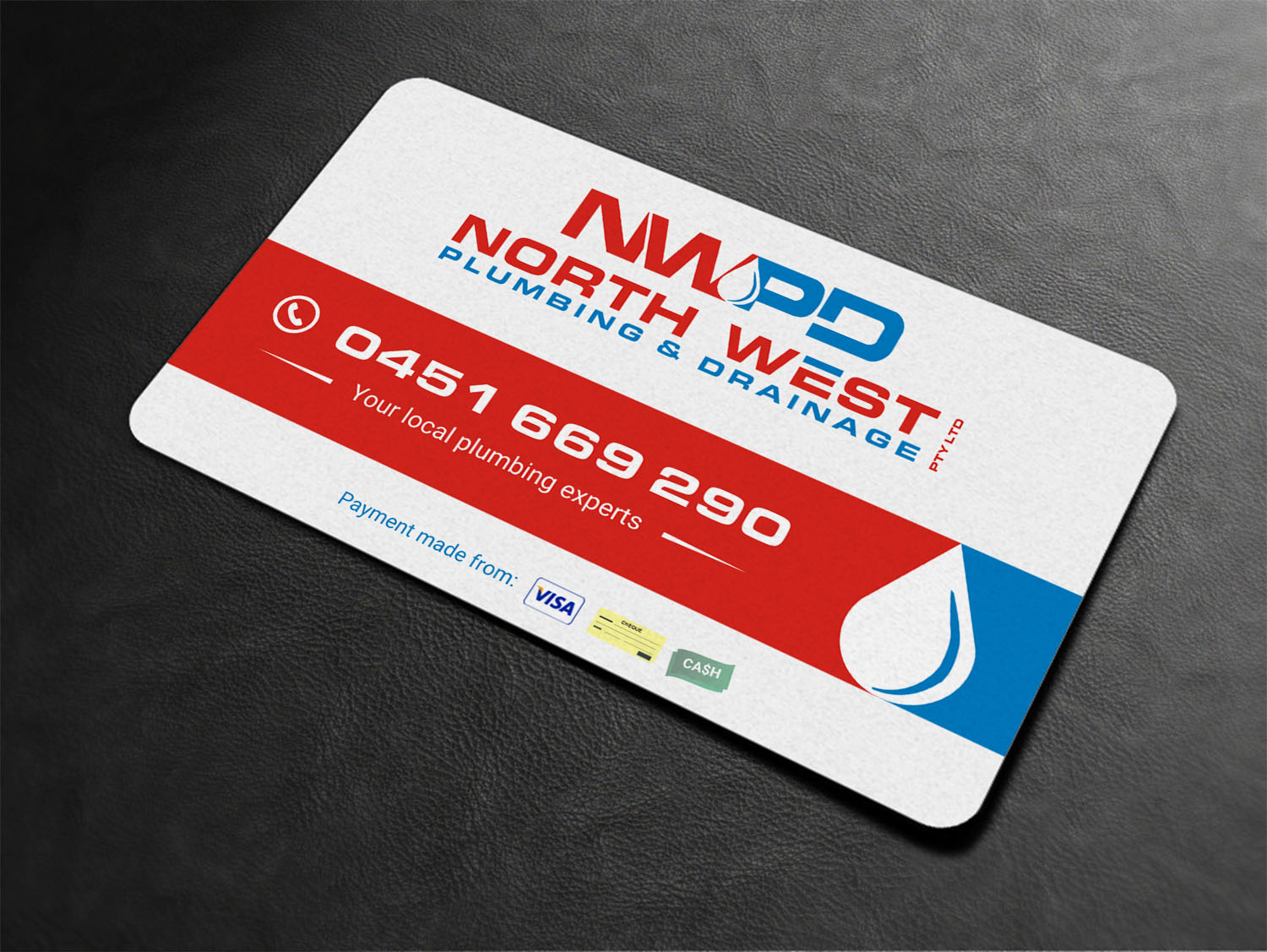 Diseño de Tarjeta de Presentación por INDIAN_Ashok para North West Plumbing & Drainage Pty Ltd | Diseño #17928701