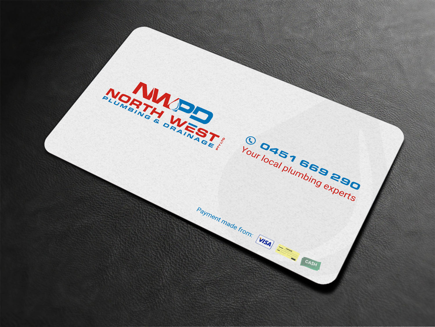 Diseño de Tarjeta de Presentación por INDIAN_Ashok para North West Plumbing & Drainage Pty Ltd | Diseño #17928704