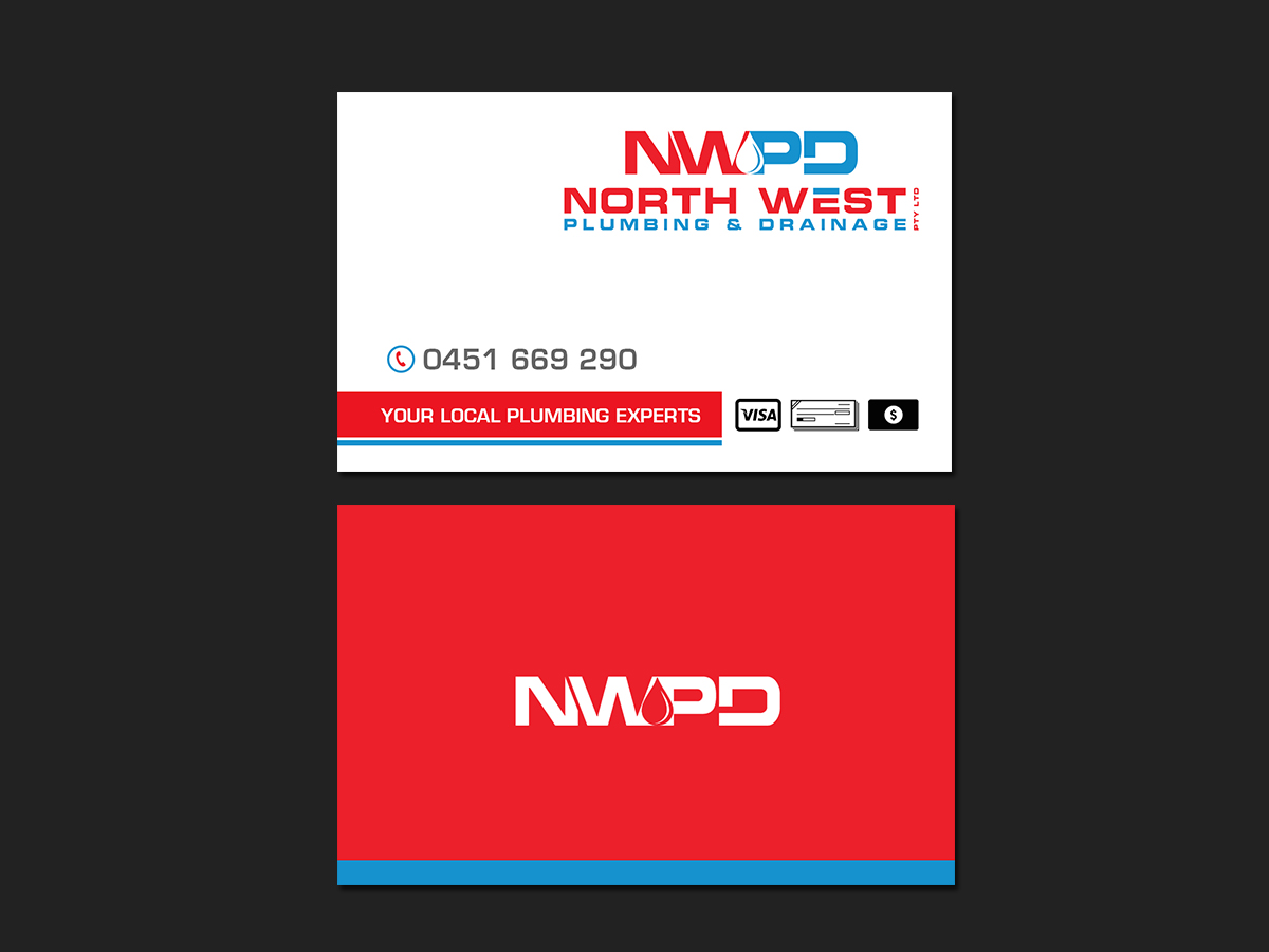 Visitenkarten-Design von Creations Box 2015 für North West Plumbing & Drainage Pty Ltd | Design #17925652
