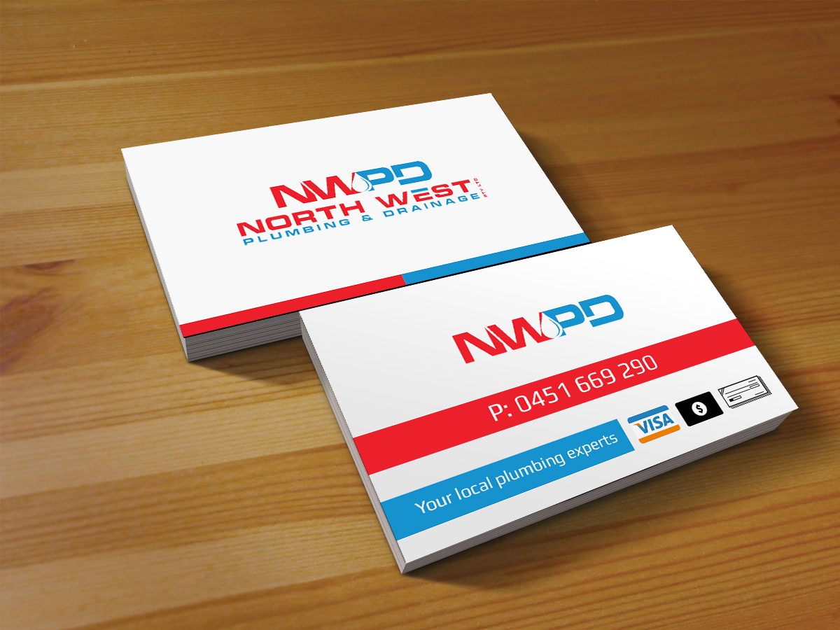 Diseño de Tarjeta de Presentación por Creations Box 2015 para North West Plumbing & Drainage Pty Ltd | Diseño #17930538