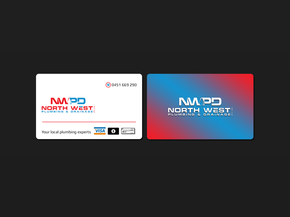 Diseño de Tarjeta de Presentación por Creations Box 2015 para North West Plumbing & Drainage Pty Ltd | Diseño #17930540
