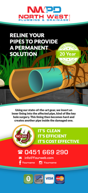 Flyer-Design von VEGA-Designs für North West Plumbing & Drainage Pty Ltd | Design #17928884