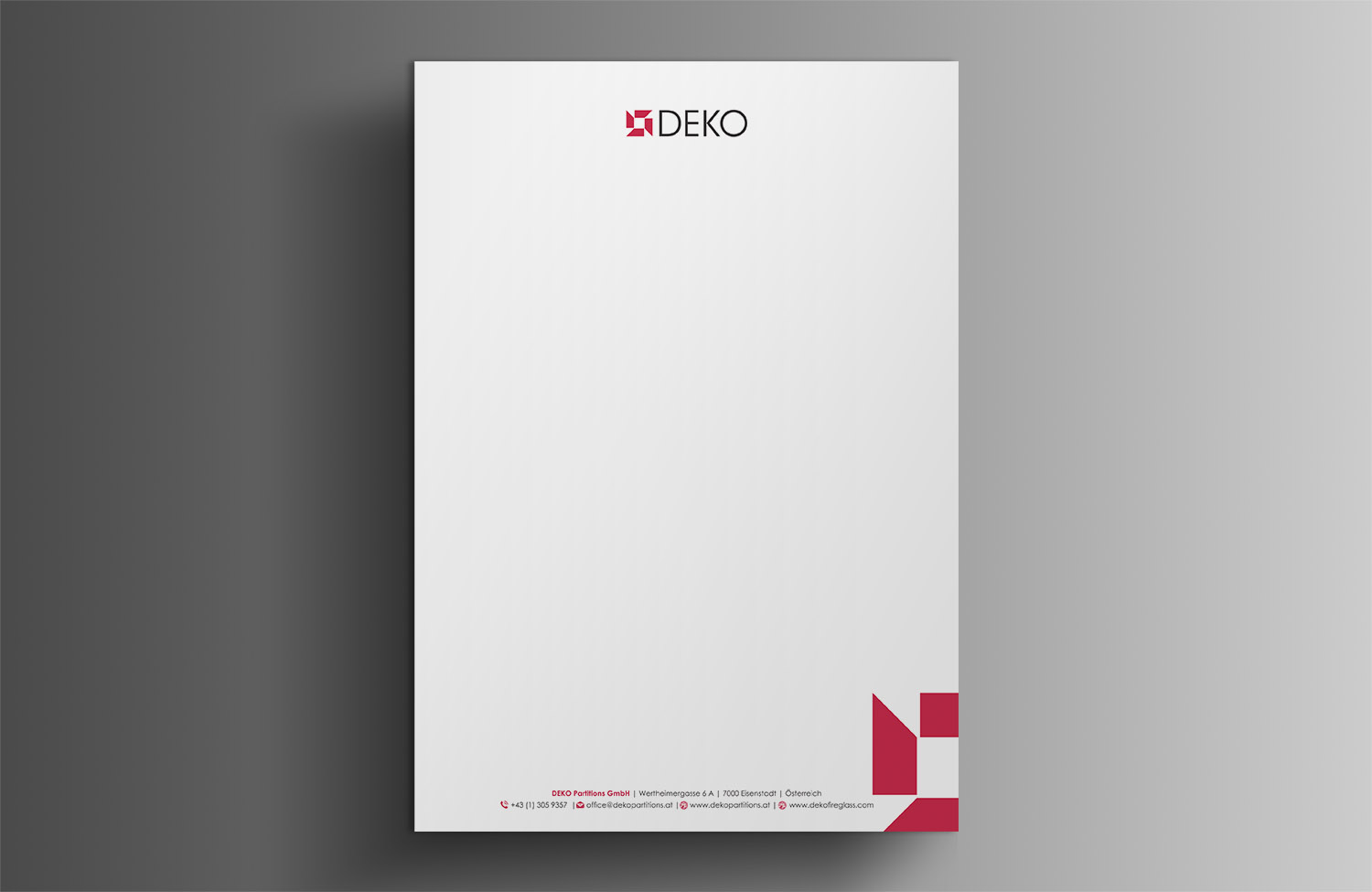 Letterhead Design by Xpert for DEKO Partitions GmbH | Design #17949564