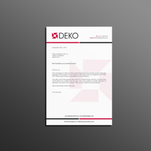 Letterhead Design by Creations Box 2015 for DEKO Partitions GmbH | Design: #17941806