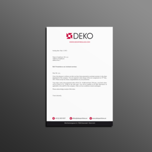 Letterhead Design by Creations Box 2015 for DEKO Partitions GmbH | Design: #17941807