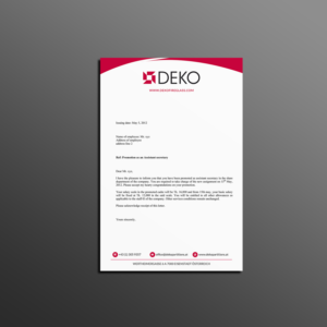 Letterhead Design by Creations Box 2015 for DEKO Partitions GmbH | Design: #17941810