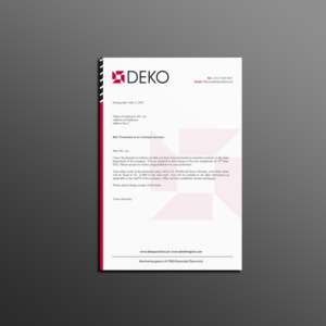 Letterhead Design by Creations Box 2015 for DEKO Partitions GmbH | Design: #17941812