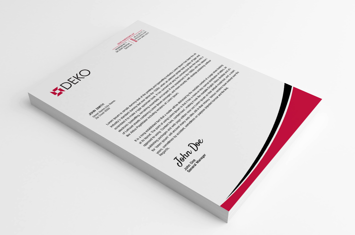 Letterhead Design by SL Designer for DEKO Partitions GmbH | Design #17930515
