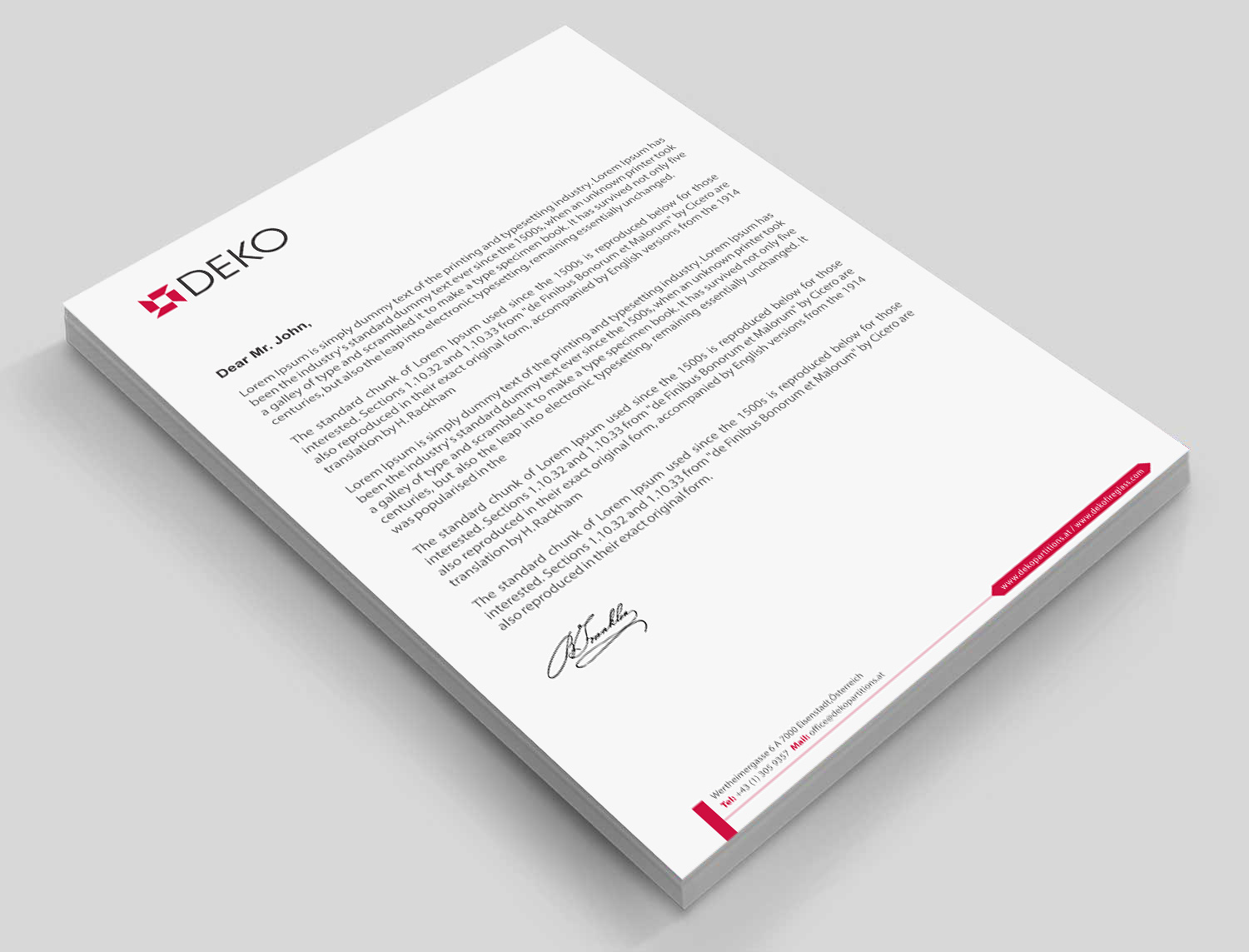 Letterhead Design by madhuraminfotech for DEKO Partitions GmbH | Design: #17994507