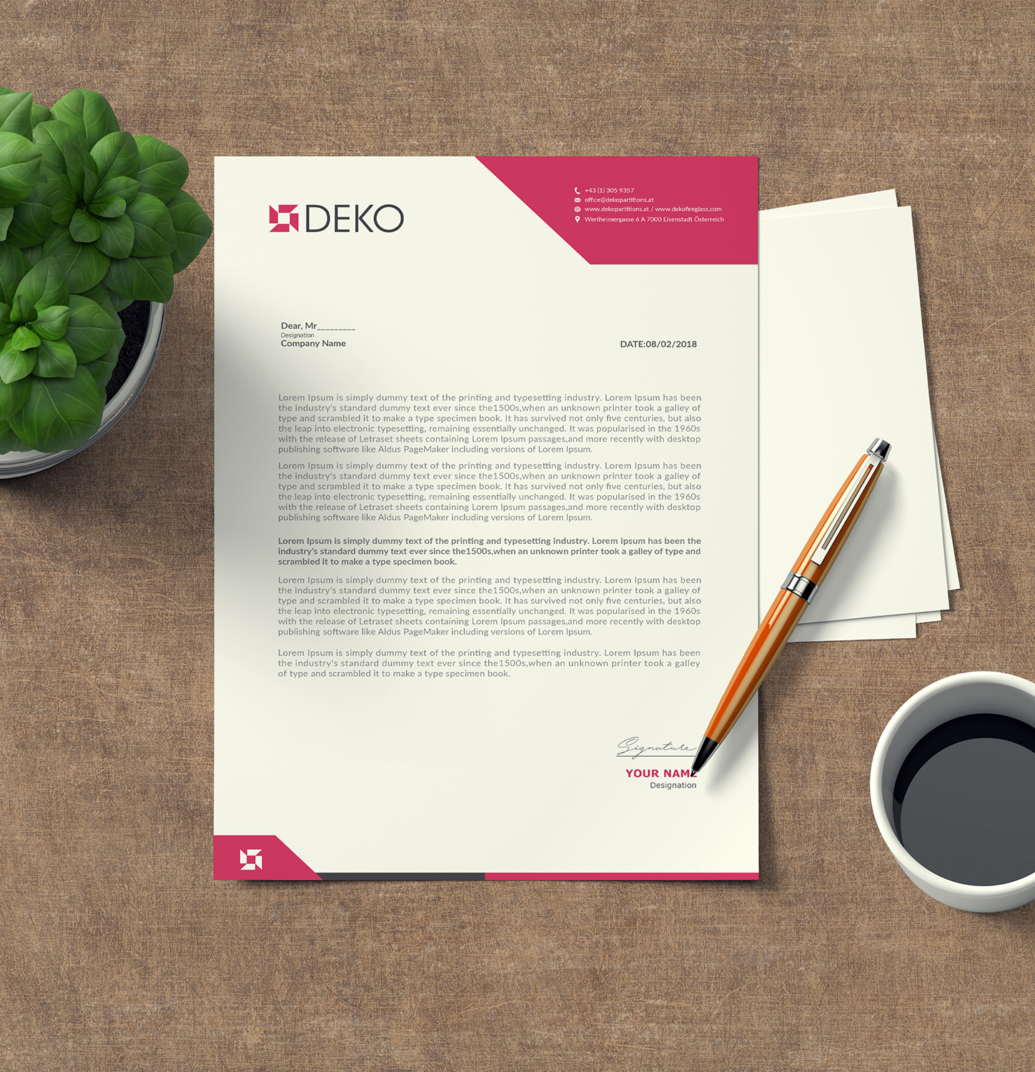 Letterhead Design by bdesigner9 for DEKO Partitions GmbH | Design #17946777