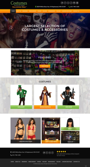Costume Store Needs Redesign/Modern Website