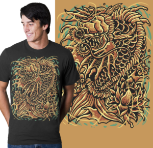 DRAGON KOI  T SHIRT DESIGN PROJECT FOR CLOTHING COMPANY | T-Shirt-Design von krizvector