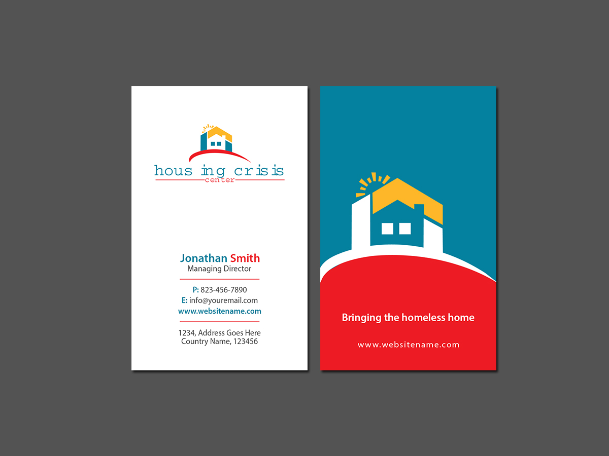 Business Card Design by Creations Box 2015 for Housing Crisis Center | Design #17950546