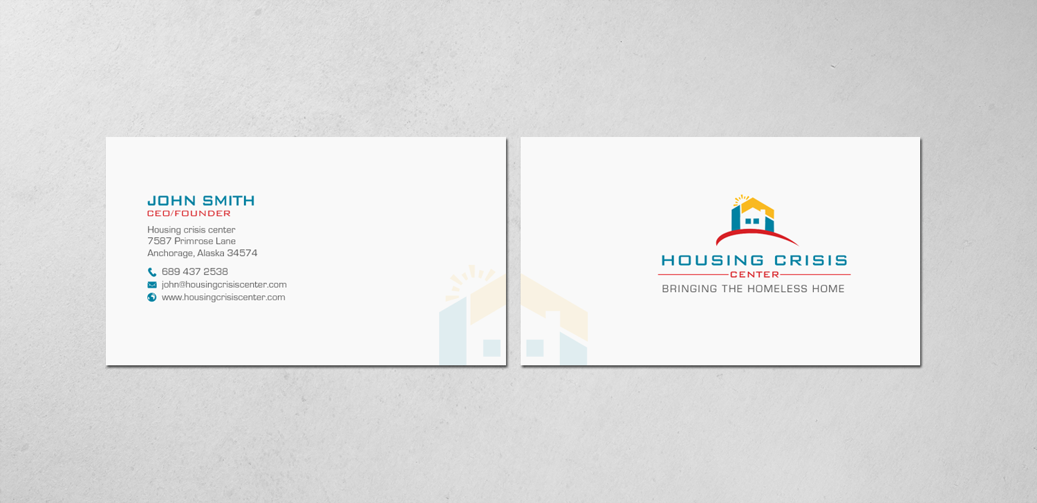 Diseño de Tarjeta de Presentación por chandrayaan.creative para Housing Crisis Center | Diseño #17992185