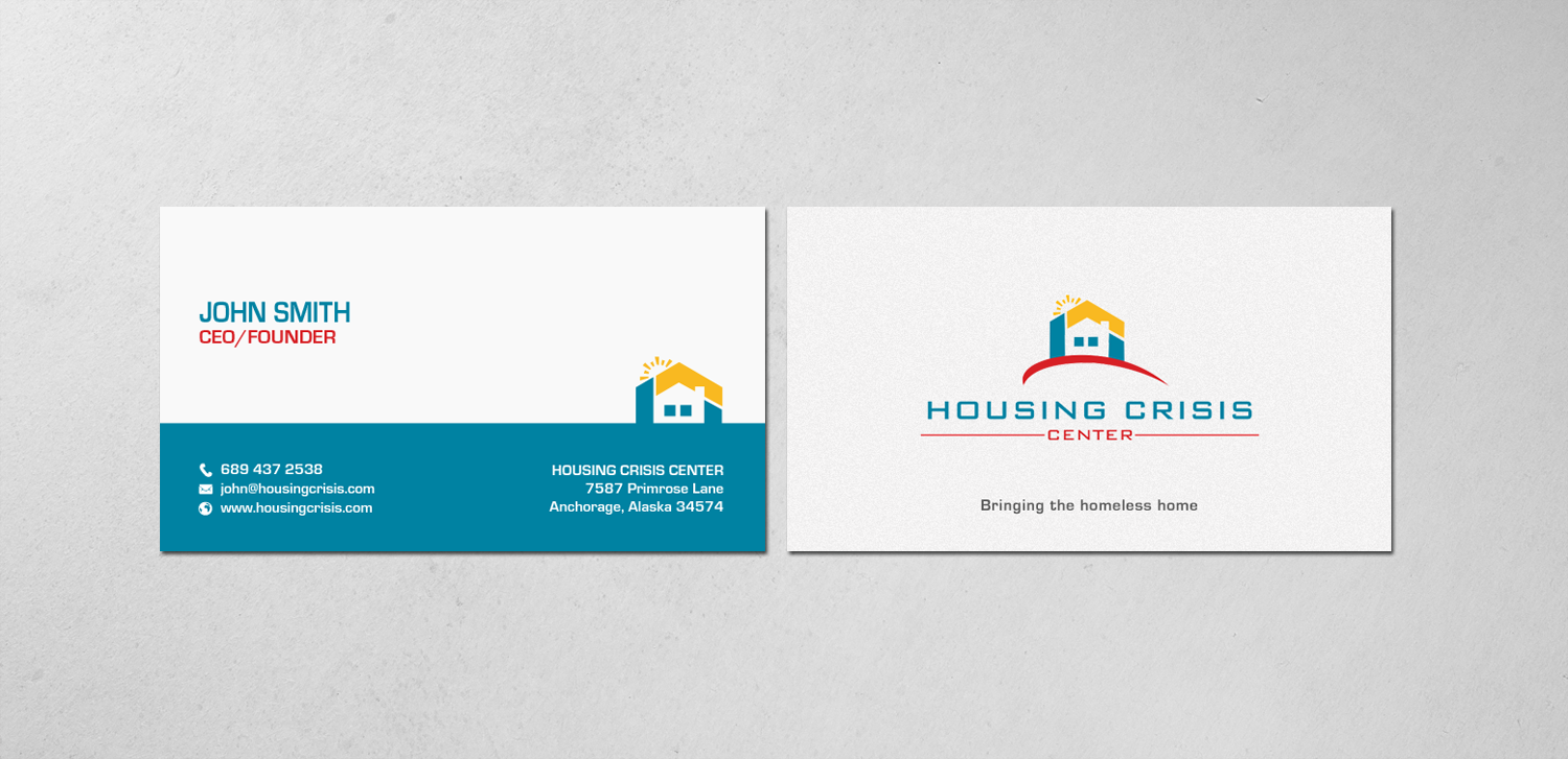 Diseño de Tarjeta de Presentación por chandrayaan.creative para Housing Crisis Center | Diseño #17992186