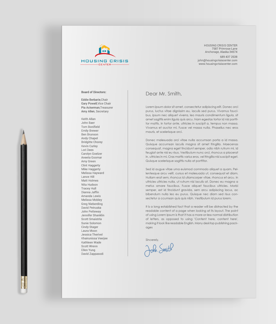 Diseño de Tarjeta de Presentación por chandrayaan.creative para Housing Crisis Center | Diseño #17992858