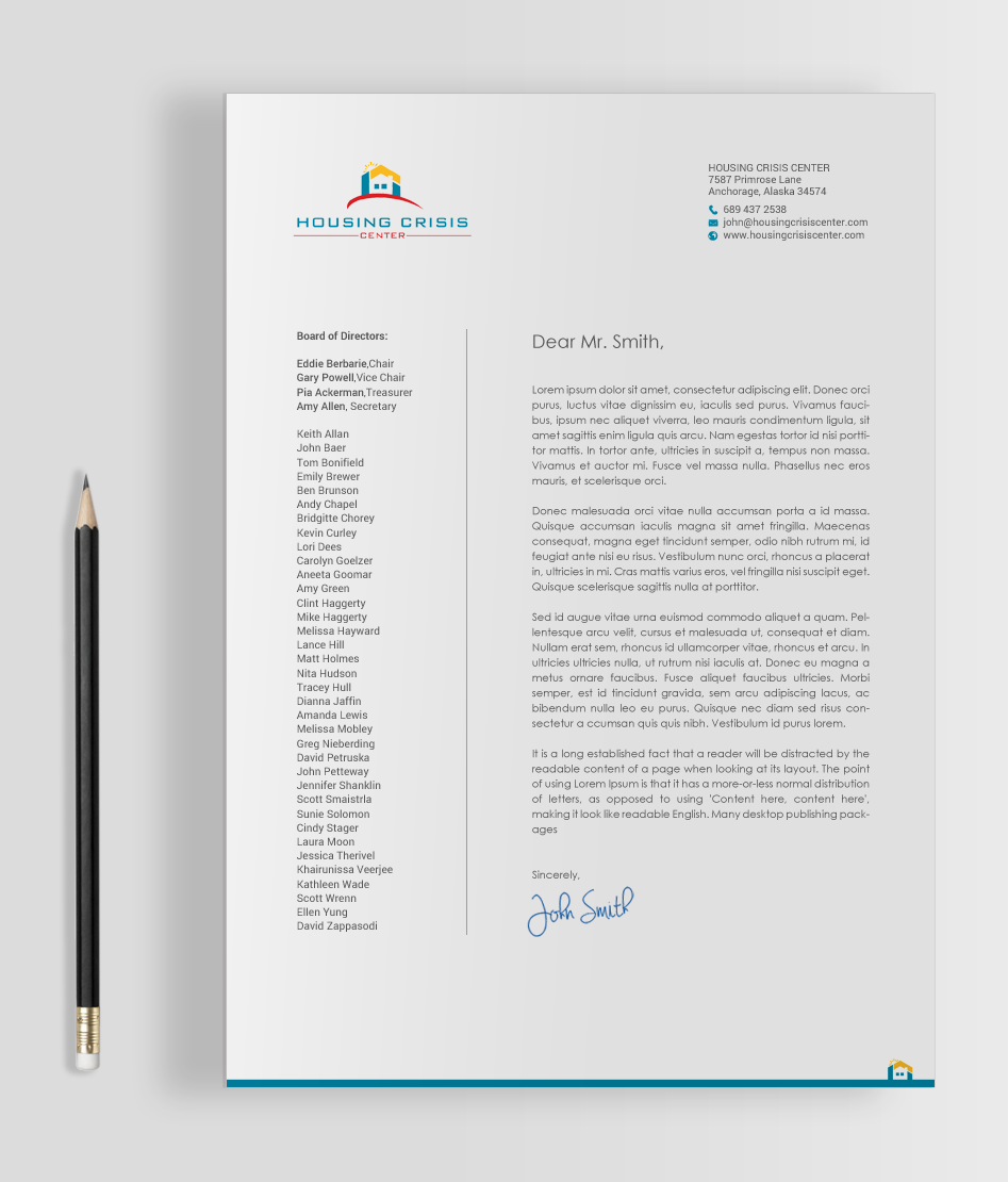 Diseño de Tarjeta de Presentación por chandrayaan.creative para Housing Crisis Center | Diseño #17992865