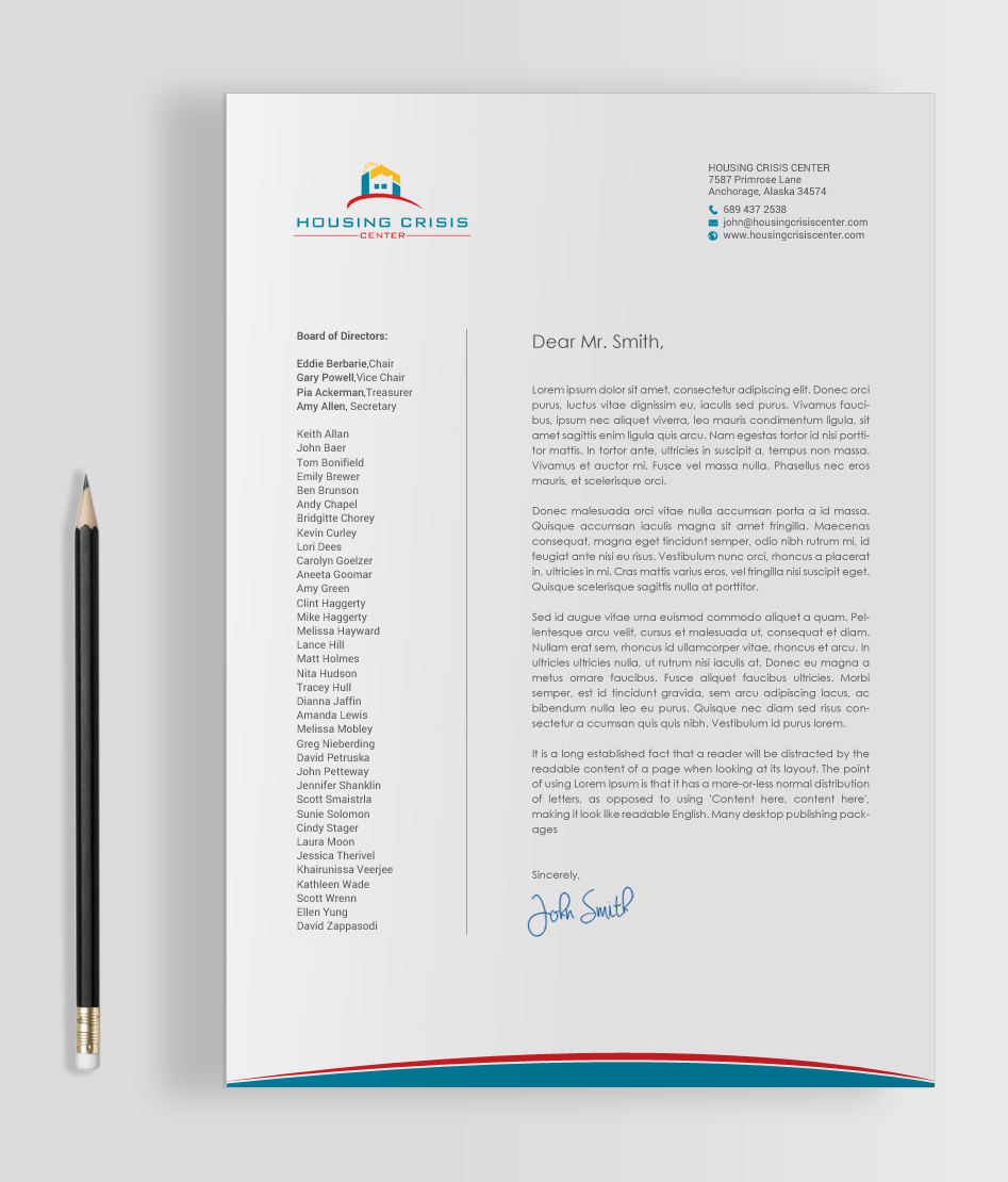 Diseño de Tarjeta de Presentación por chandrayaan.creative para Housing Crisis Center | Diseño #17992867