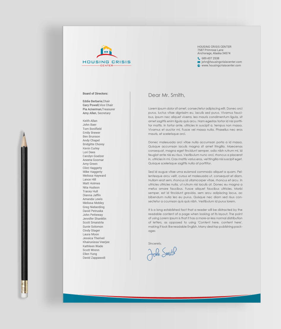 Diseño de Tarjeta de Presentación por chandrayaan.creative para Housing Crisis Center | Diseño #17992868