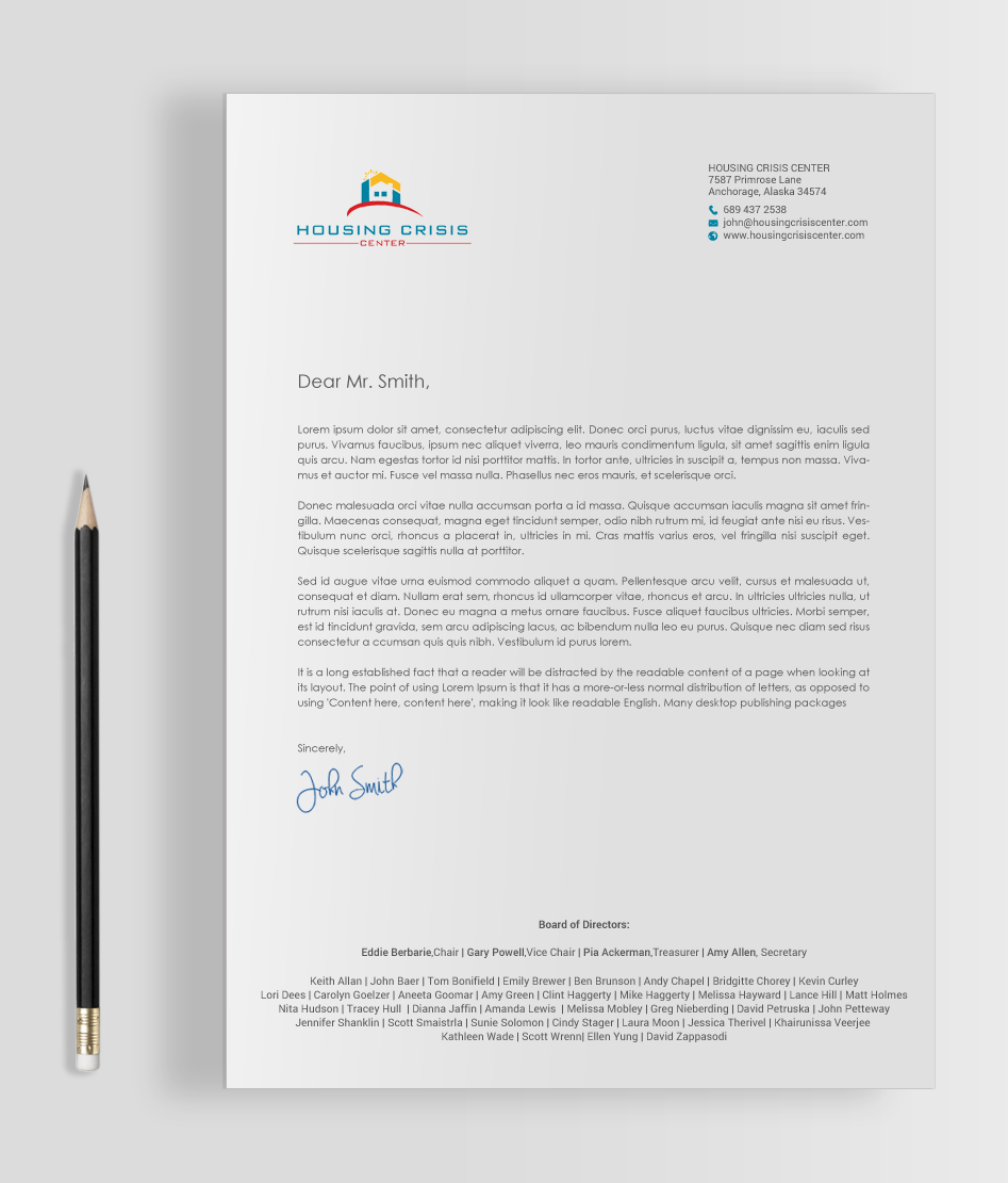 Diseño de Tarjeta de Presentación por chandrayaan.creative para Housing Crisis Center | Diseño #17992873