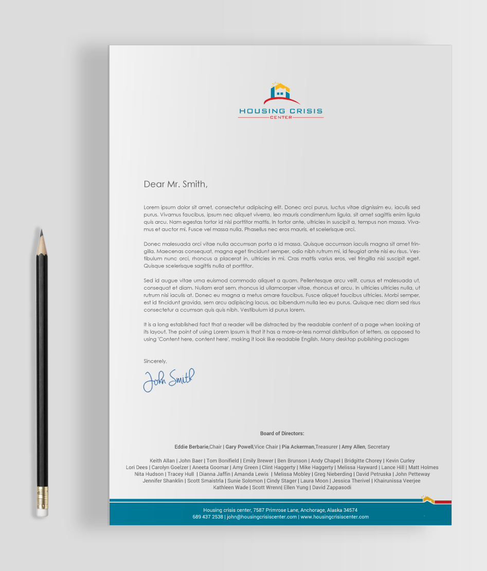 Diseño de Tarjeta de Presentación por chandrayaan.creative para Housing Crisis Center | Diseño #17992874