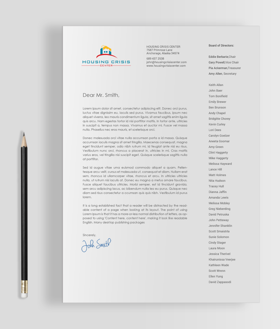 Diseño de Tarjeta de Presentación por chandrayaan.creative para Housing Crisis Center | Diseño #17992880