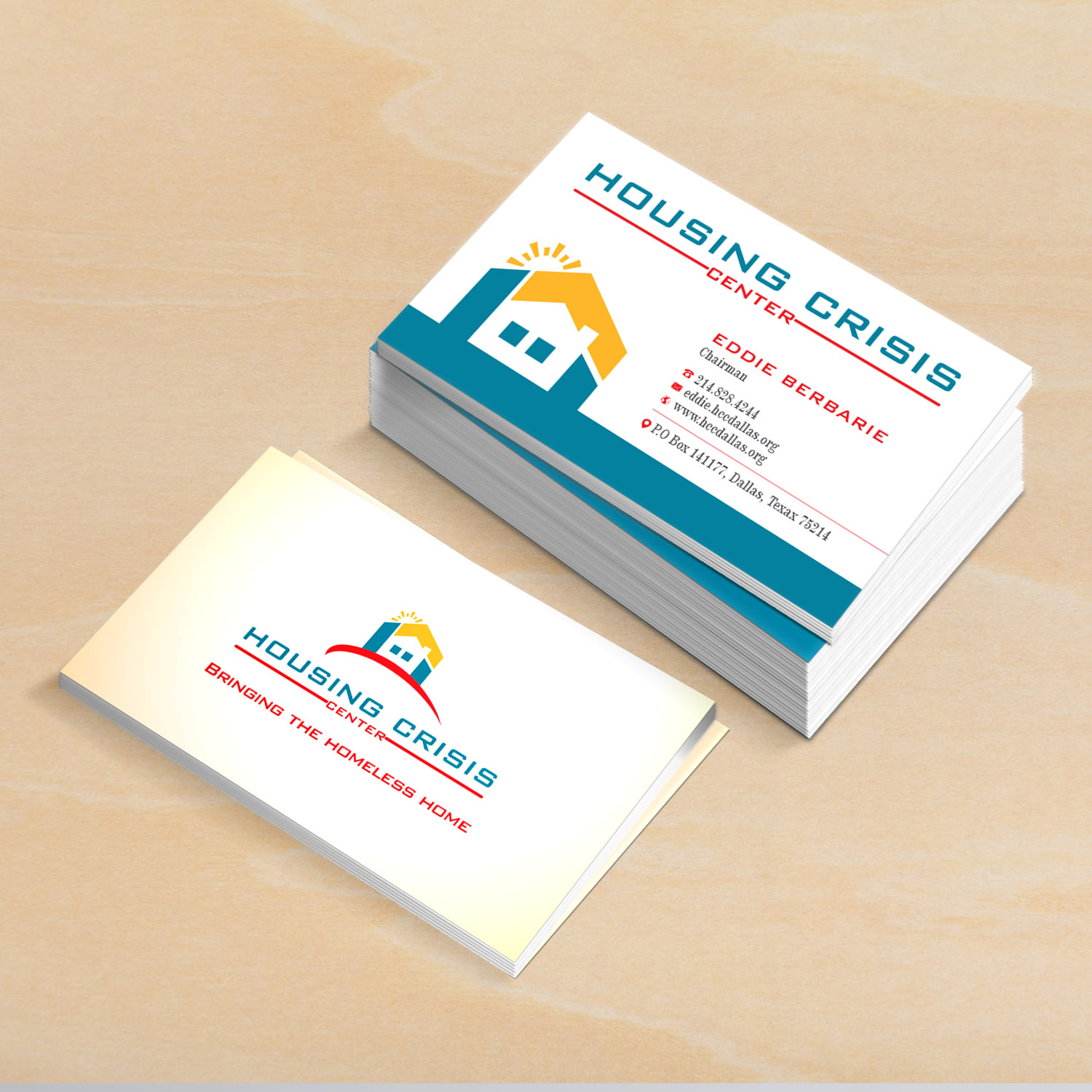 Design de Carte de Visite par Creative Jiniya pour Housing Crisis Center | Design #17951478