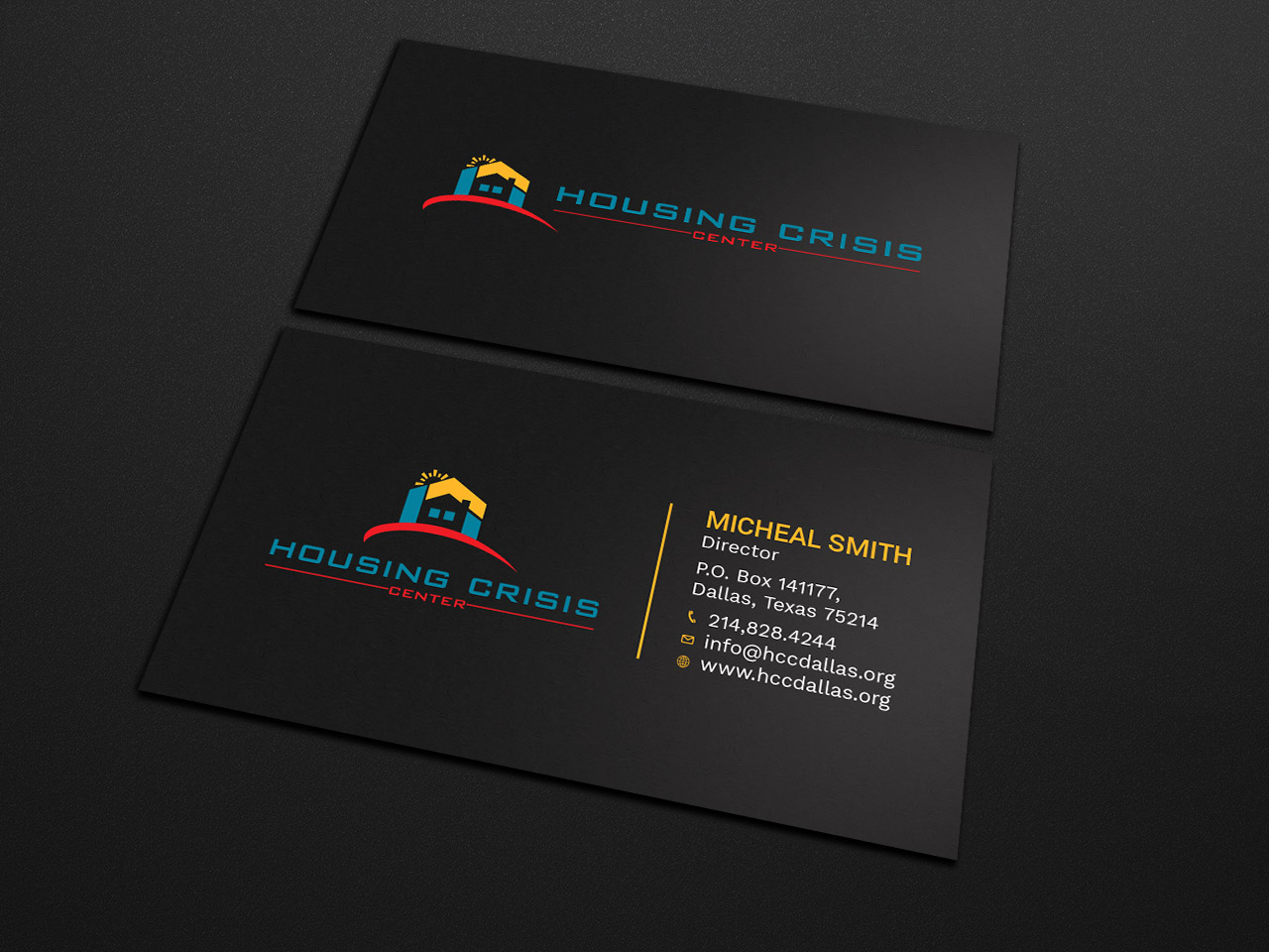 Diseño de Tarjeta de Presentación por Tripti Ranjan Gain para Housing Crisis Center | Diseño #17952900