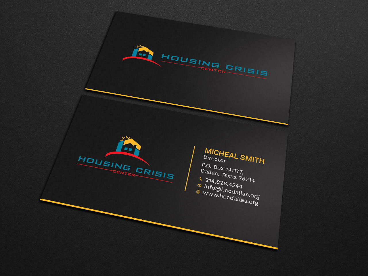 Diseño de Tarjeta de Presentación por Tripti Ranjan Gain para Housing Crisis Center | Diseño #17952901