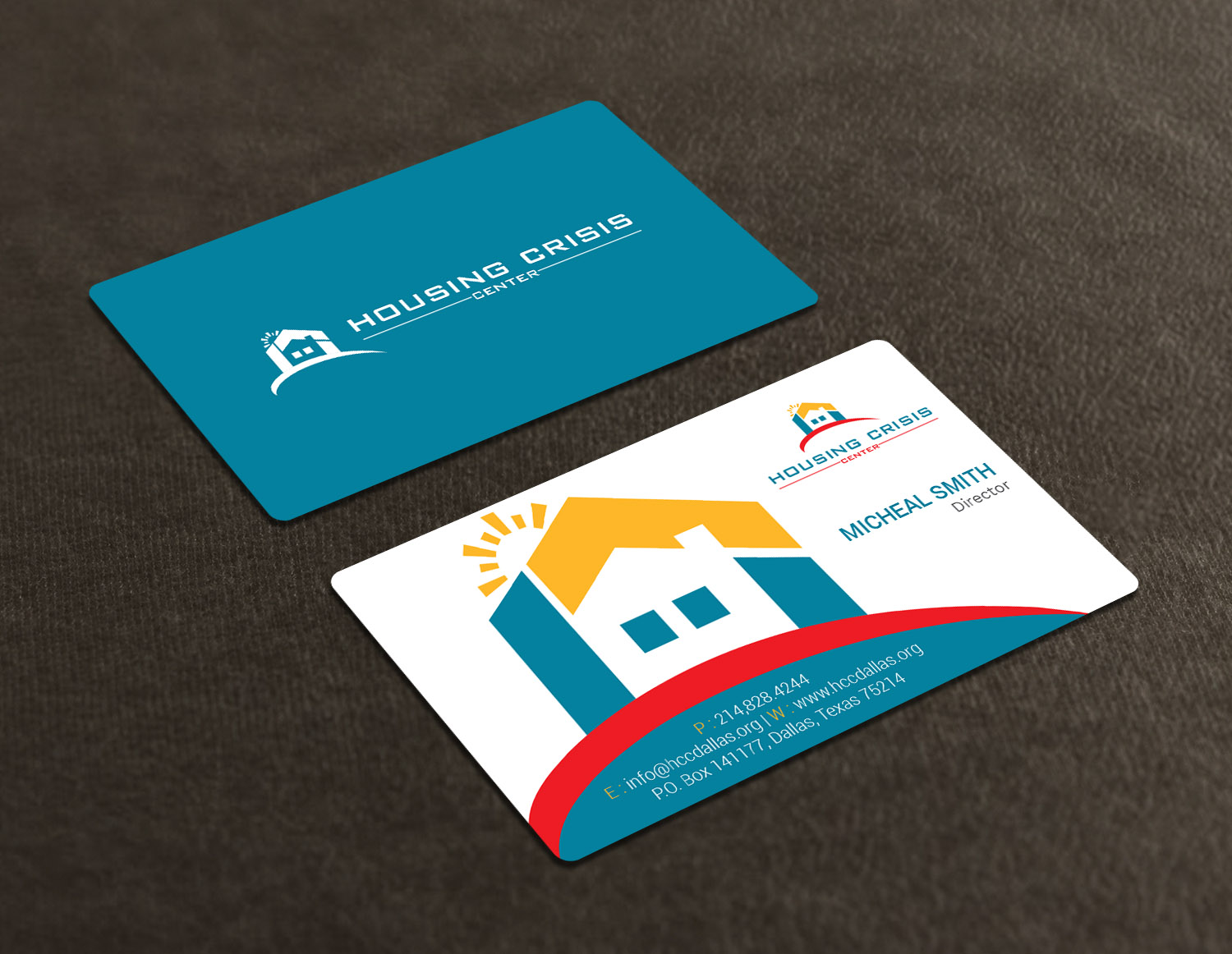 Diseño de Tarjeta de Presentación por Tripti Ranjan Gain para Housing Crisis Center | Diseño #17952953