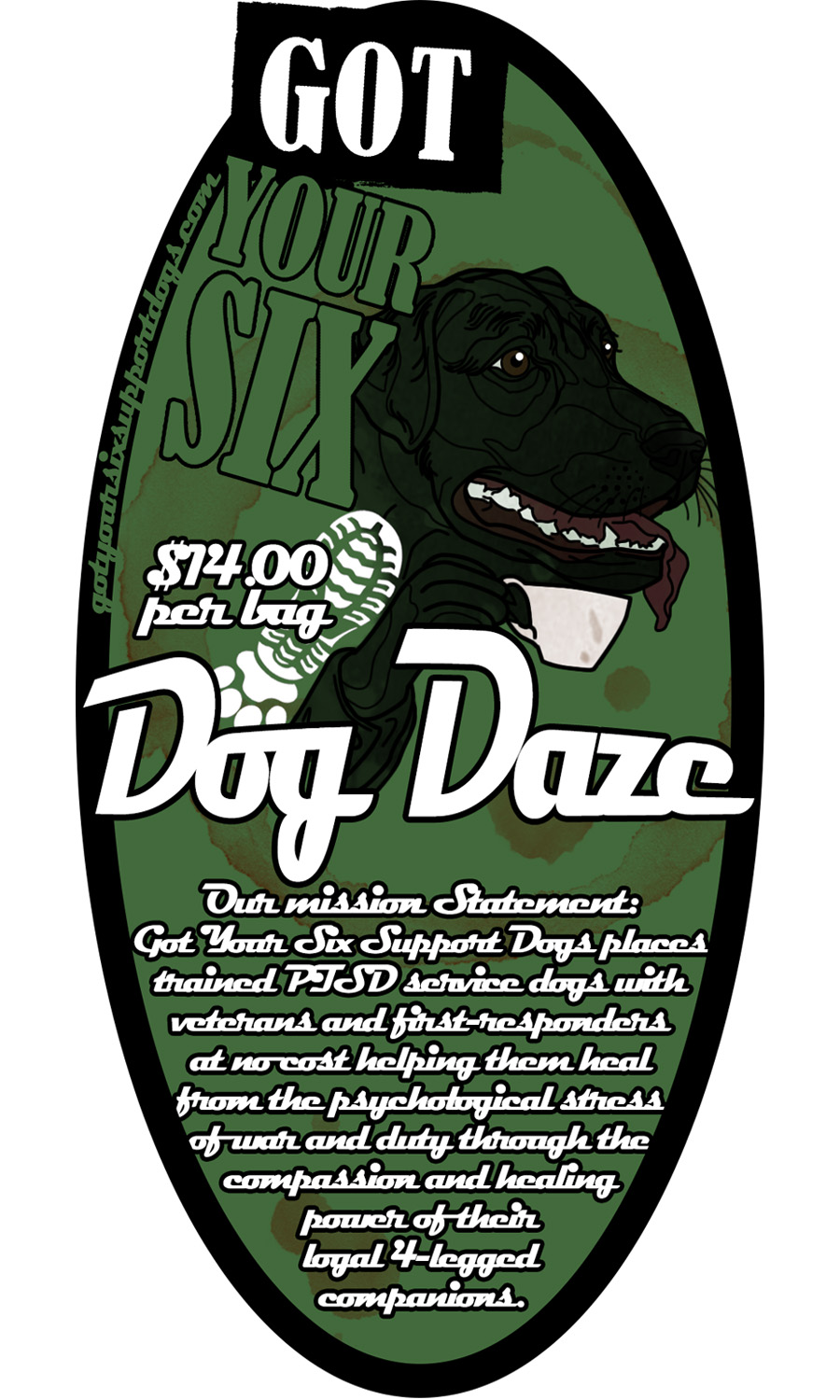 Diseño de Sticker por Jo para Got Your Six Support Dogs | Diseño #17964666