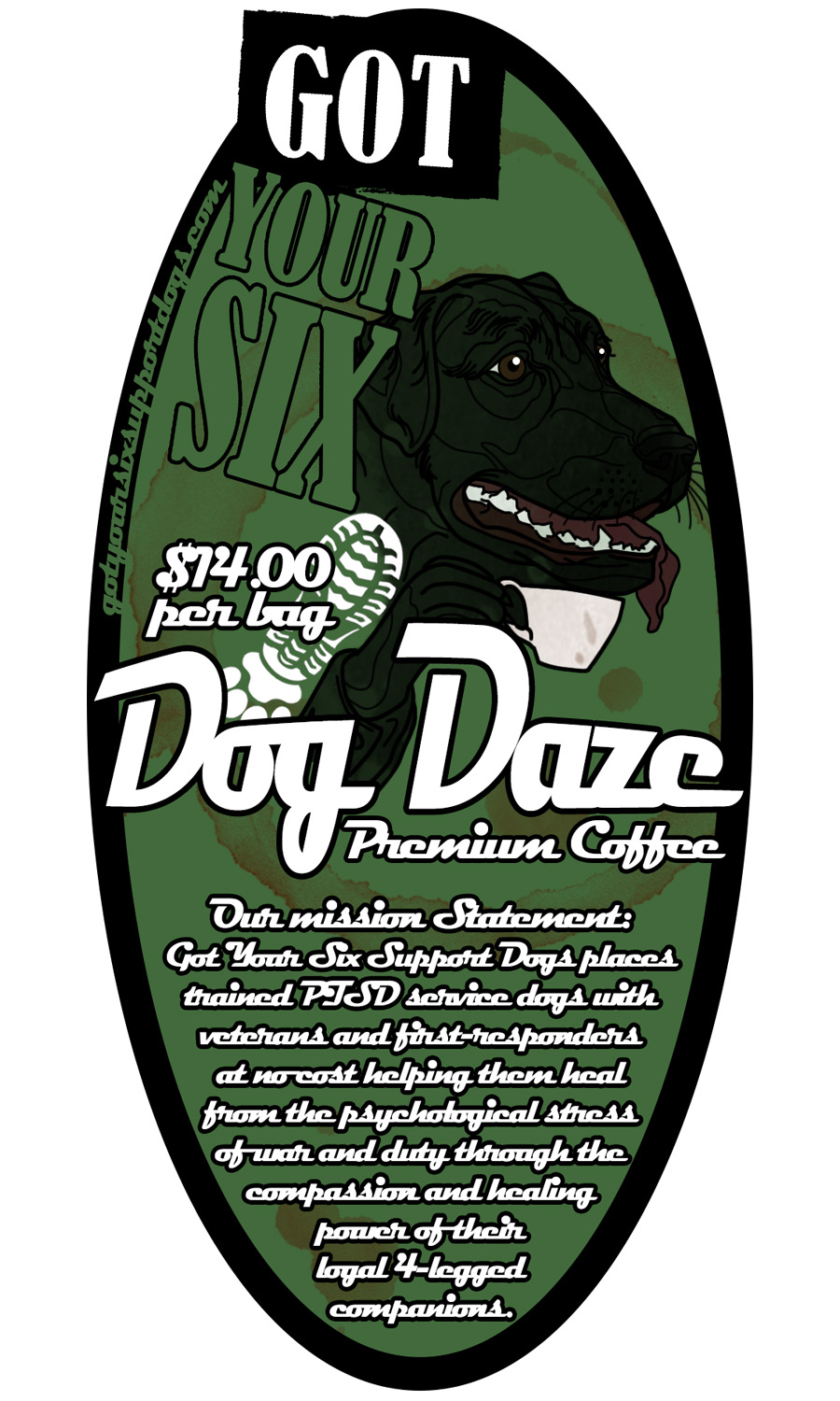 Sticker Design by Jo for Got Your Six Support Dogs | Design #17965111