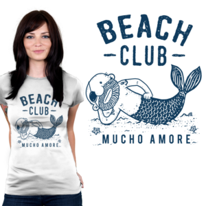 Cartoon/Sketch No Expression Mail Mermaid  | T-Shirt-Design von krizvector