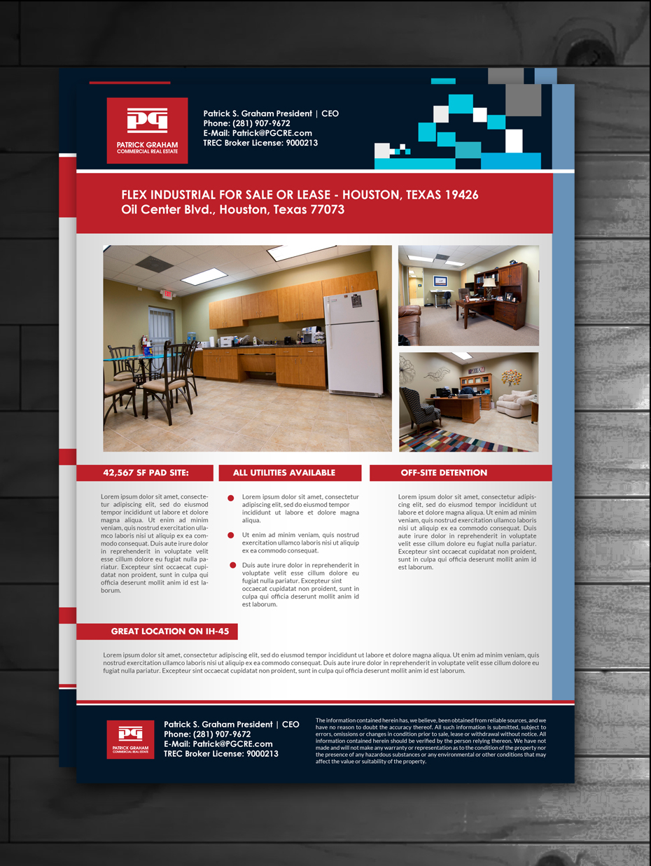 Flyer-Design von innovative earth für Patrick Graham Commercial Real Estate | Design #17951183