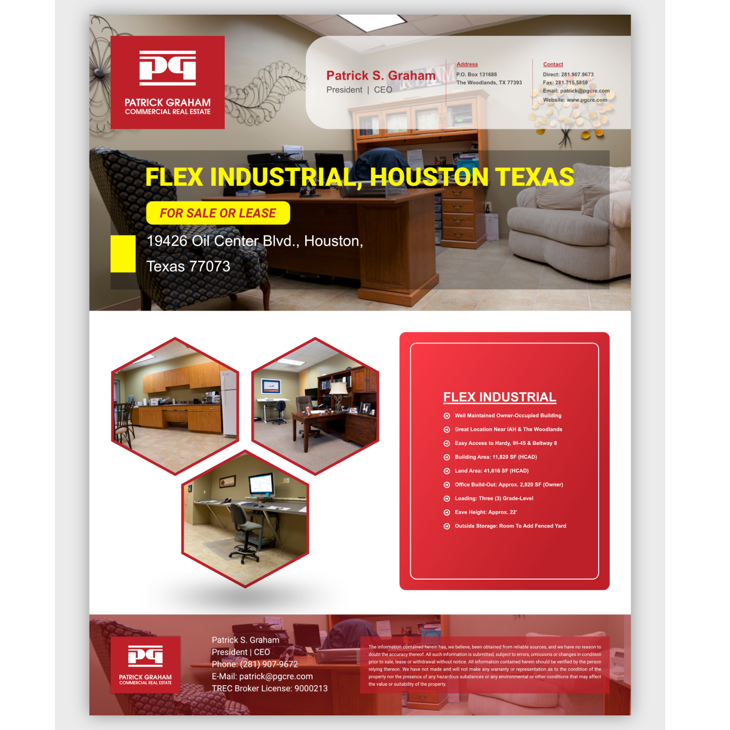 Diseño de Flyer por abordoloi para Patrick Graham Commercial Real Estate | Diseño #18033080