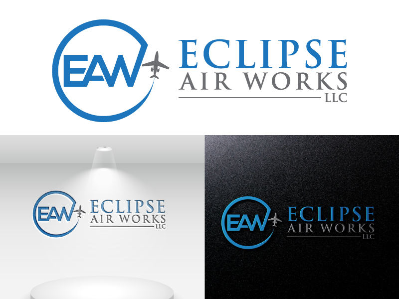 professional elegant aviation logo design for eclipse air works product works llc