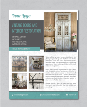 Flyer Design by alex989 for Vintage Doors and Interiors | Design: #17984915