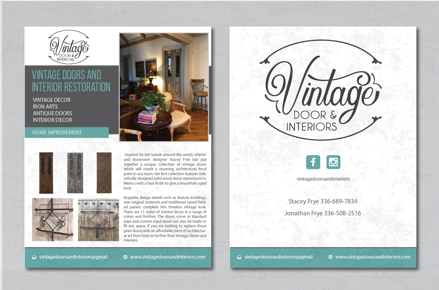 Flyer Design by alex989 for Vintage Doors and Interiors | Design #18289614