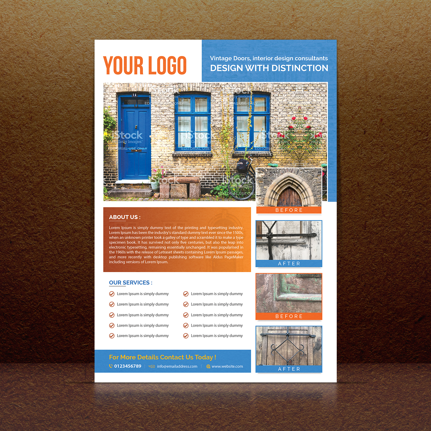 Flyer Design by debdesign for Vintage Doors and Interiors | Design #17974188