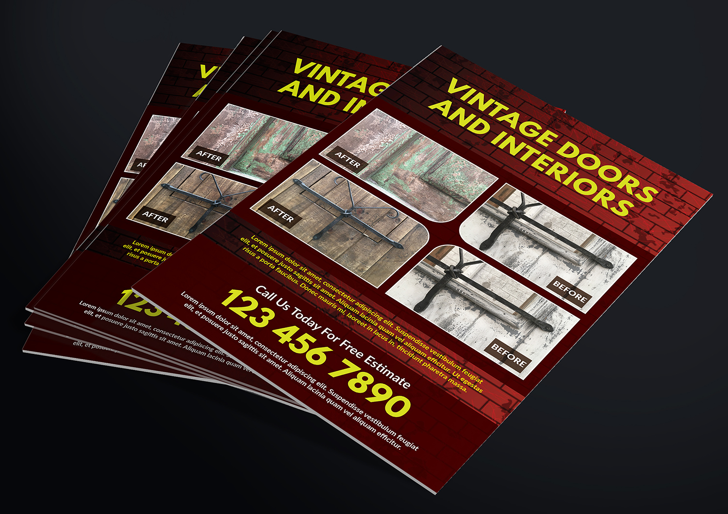 Flyer Design by Deziners Zone for Vintage Doors and Interiors | Design #17973196