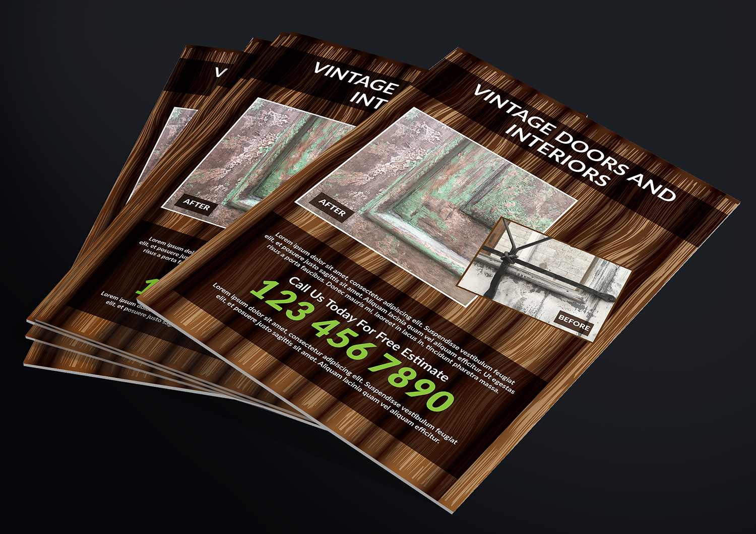 Flyer Design by Deziners Zone for Vintage Doors and Interiors | Design #17973197