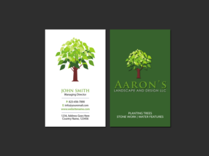 Visitenkarten-Design von Creations Box 2015 für Aaron's Landscape and Design LLC  | Design: #17996069