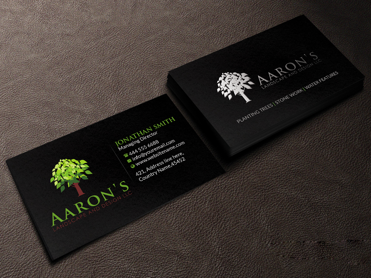 Visitenkarten-Design von Creations Box 2015 für Aaron's Landscape and Design LLC  | Design #17996072