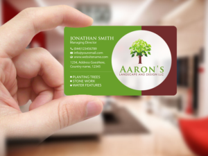 Business Card Design by Creations Box 2015 for Aaron's Landscape and Design LLC  | Design: #17996954