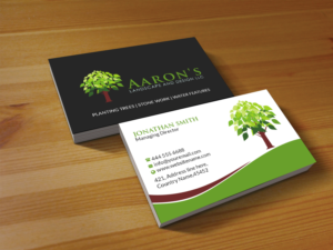 Business Card Design by Creations Box 2015 for Aaron's Landscape and Design LLC  | Design: #17996955