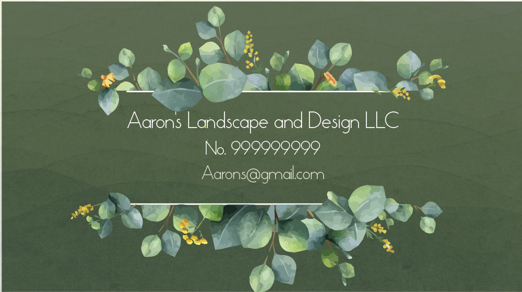 Business Card Design by areejm.a996 for Aaron's Landscape and Design LLC  | Design #18017837